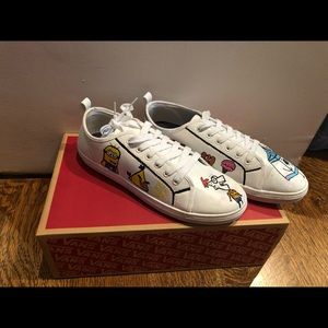 Custom white cartoon sneakers Men’s size 10